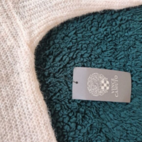 NWT Vince Camuto Airy Knit Wool Blend Cardigan Dropped Shoulder Sweater XL Cream - Picture 15 of 16